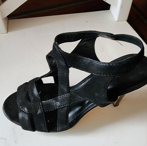 COUNTRY ROAD shoes suede Black strappy heels size 7 - Picture 4 of 10